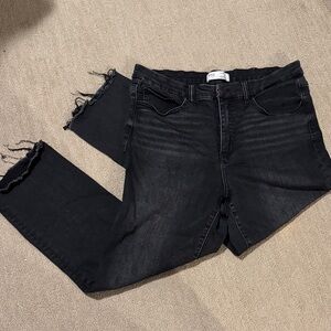BKE Parker Black High Rise Cropped Straight Jeans. 33x28. Like New!